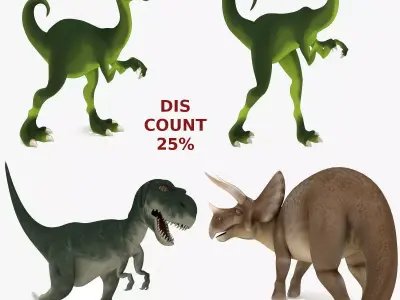 Rigged Dinosaurs Collection 3D model