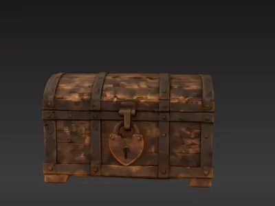 retro antique chest 3D model