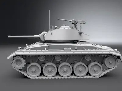 M24 Chaffee Scale Model 3D print model