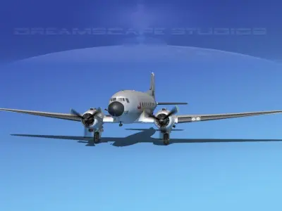 Douglas C-47 Dakota NASA V1 3D model