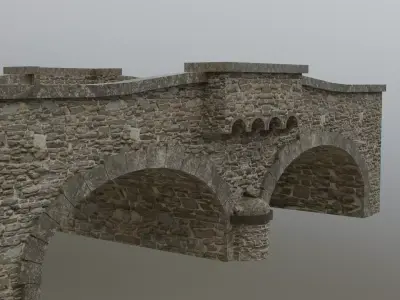 Stone Bridge Free low-poly 3D model