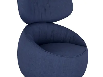 moooi hana low back armchair wingback liscio Free low-poly 3D model