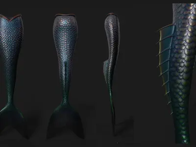 Mermaid tale Animated Low-poly 3D model