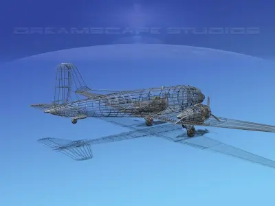 Douglas DC-3 Northwestern 3D model