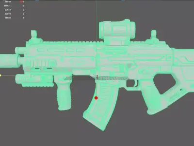 Futuristic Rifle Gun 3D model 4