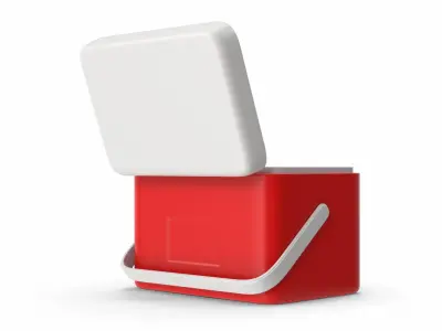Red Plastic Ice Cooler 3D model