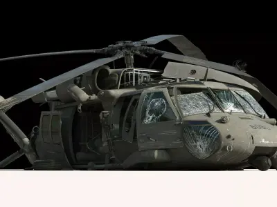 Black Hawk Wreck 3D model