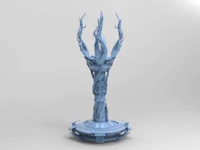 Cthulhu Watchtower spikes Low-poly 3D model
