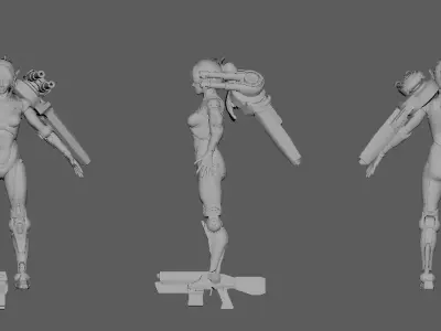 Female Soldier Yuna 3D model
