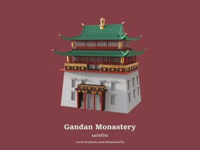 Gandan Monastery - Mongolia 3D model
