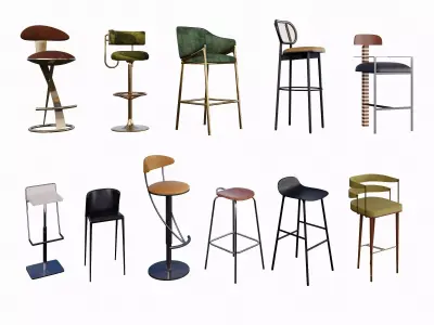 Commercial Bar Stool Collection 3D model