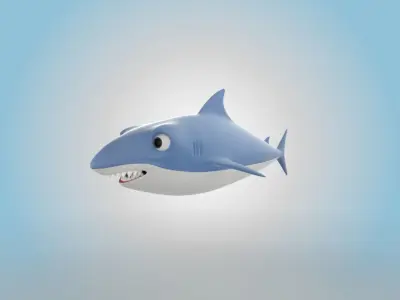 Shark cartoon 3D model