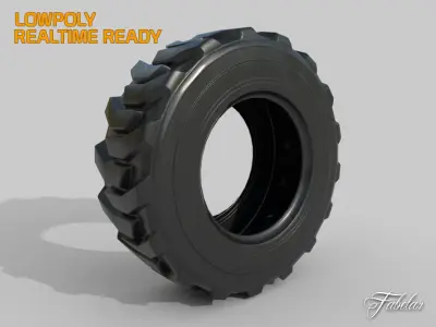 Loader tyre collection Low-poly 3D model