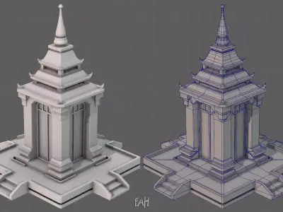 Pagoda V07 Low-poly 3D model