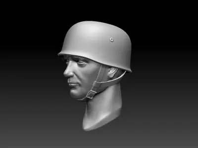 helmet head of soldier in 3D print model