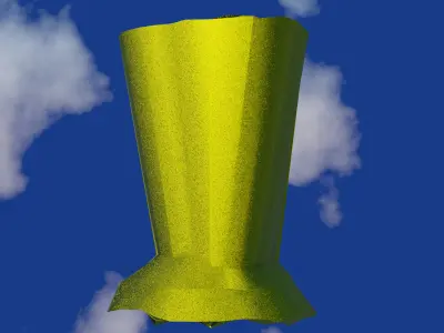 Vase in rough gold material damaged shape  Low-poly 3D model