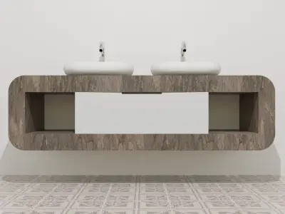 Furniture - Cabinets Bathroom white Free 3D model