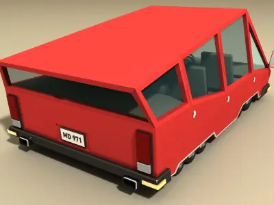CAR 4 - Van Low-poly 3D model