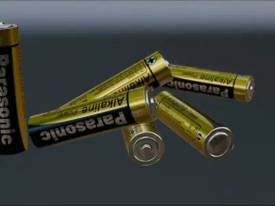 Parasonic AA Alkaline Battery Free low-poly 3D model