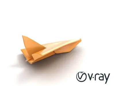 Origami Airplane Natural Design model pack Low-poly 3D model