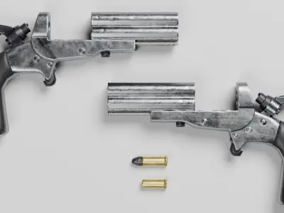 HJS Frontier Four Derringer Free low-poly 3D model