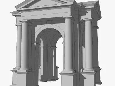 Tuscan order Arched portico in the mas All types collection 3D model