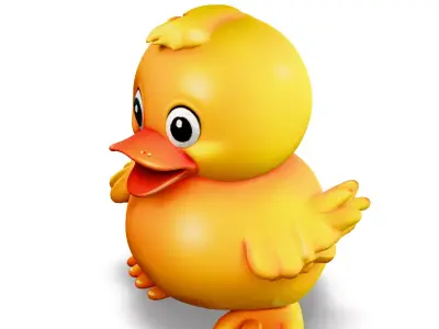 Cute Cartoon Duckling 3D Model Low-poly 3D model
