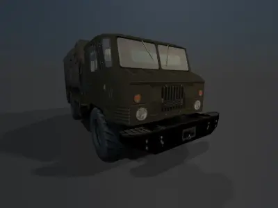 GAZ 66 Low 3D model - Army car Low-poly 3D model