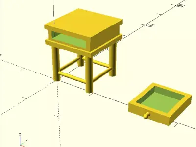 nightstand table with box Free 3D print model