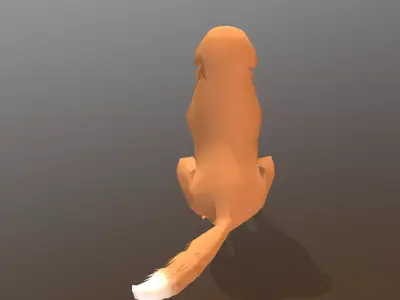 Retriever Dog Sitting Idle Cycle Orange Dog 3D model
