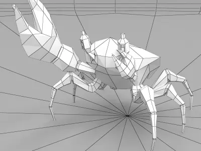 Low-Poly Crab polygonal Low-poly 3D model