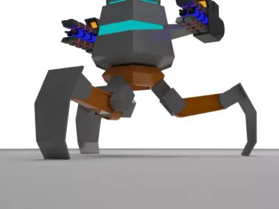 Tripod Mech low poly Low-poly 3D model
