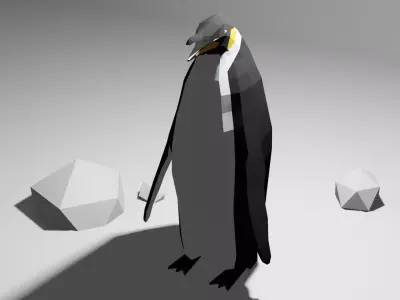 Emperor Penguin Free low-poly 3D model