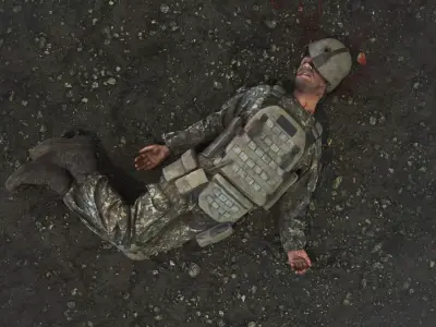 Fallen Soldier 4 Low-poly 3D model
