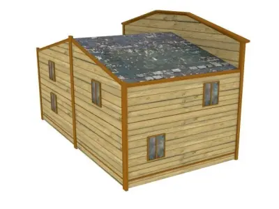 Western hotel Free low-poly 3D model