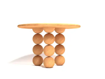 Modern Organic Wood Bubble Dining Table 3D Model Free 3D model