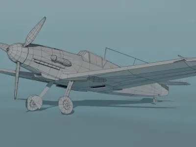 Messerschmitt Bf 109 F-4 Trop Low-poly 3D model