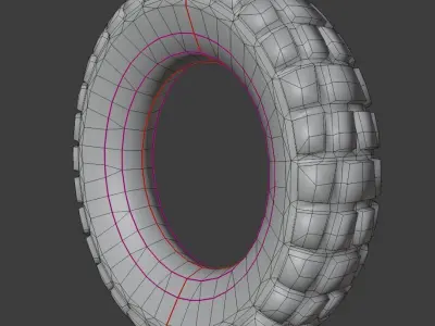  Low-Poly Offroad E-Scooter Wheel Low-poly 3D model