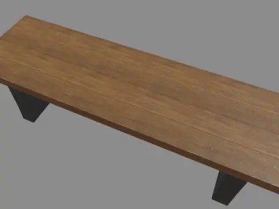 Low Poly Bench 02 Low-poly 3D model