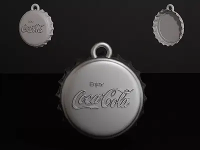 Soda Bottle Cap Pendant - Commercial License - 3D Printable 3D print model