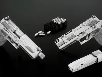 Sig Sauer P320 Full Size Modular 9MM Handgun Low-poly 3D model