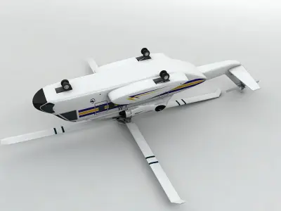 Sikorsky S92 Helicopter -2  Low-poly 3D model