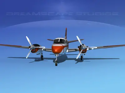 Beechcraft C-6 King Air US Navy 3D model
