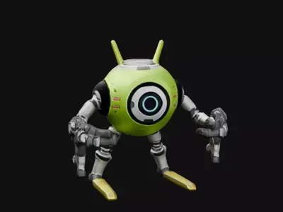 Cartoon Robots 3D Model 3D model