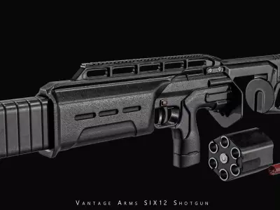 Vantage Arms SIX12 Shotgun Low-poly 3D model