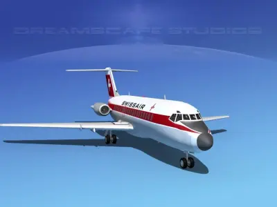 Douglas DC-9-20 Swissair 3D model
