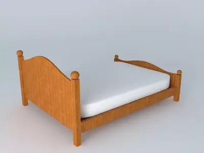 Queen bed Free 3D model