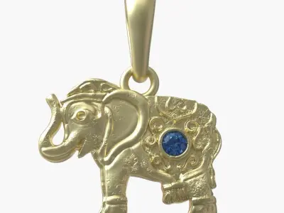 Elephant indian pendant brooch Free 3D print model