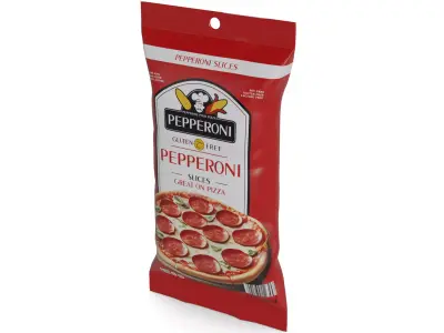 Meat snacks and cabanossi Pepperoni Slices Low-poly 3D model