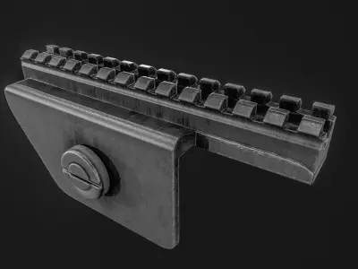 Rifle Scope Mount 3 Colors Low-poly 3D model